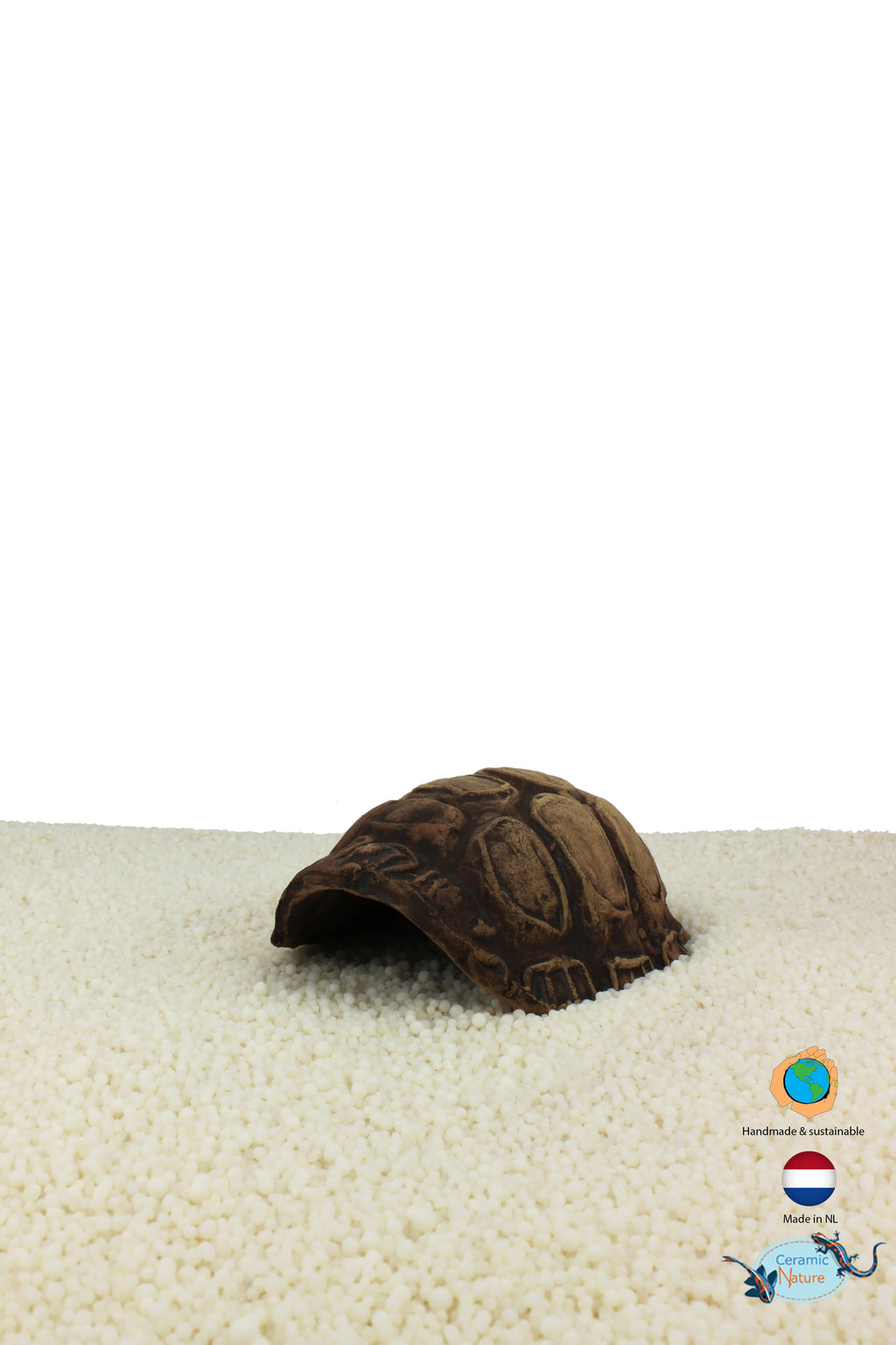 Ceramic Nature Turtle Cave – Handgjort gömställe i keramik för akvarium & terrarium