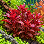 Alternanthera Cardinalis Double Rood – röd akvarieväxt