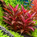 Alternanthera reineckii 'Rosanervig' – rosa akvarieväxt