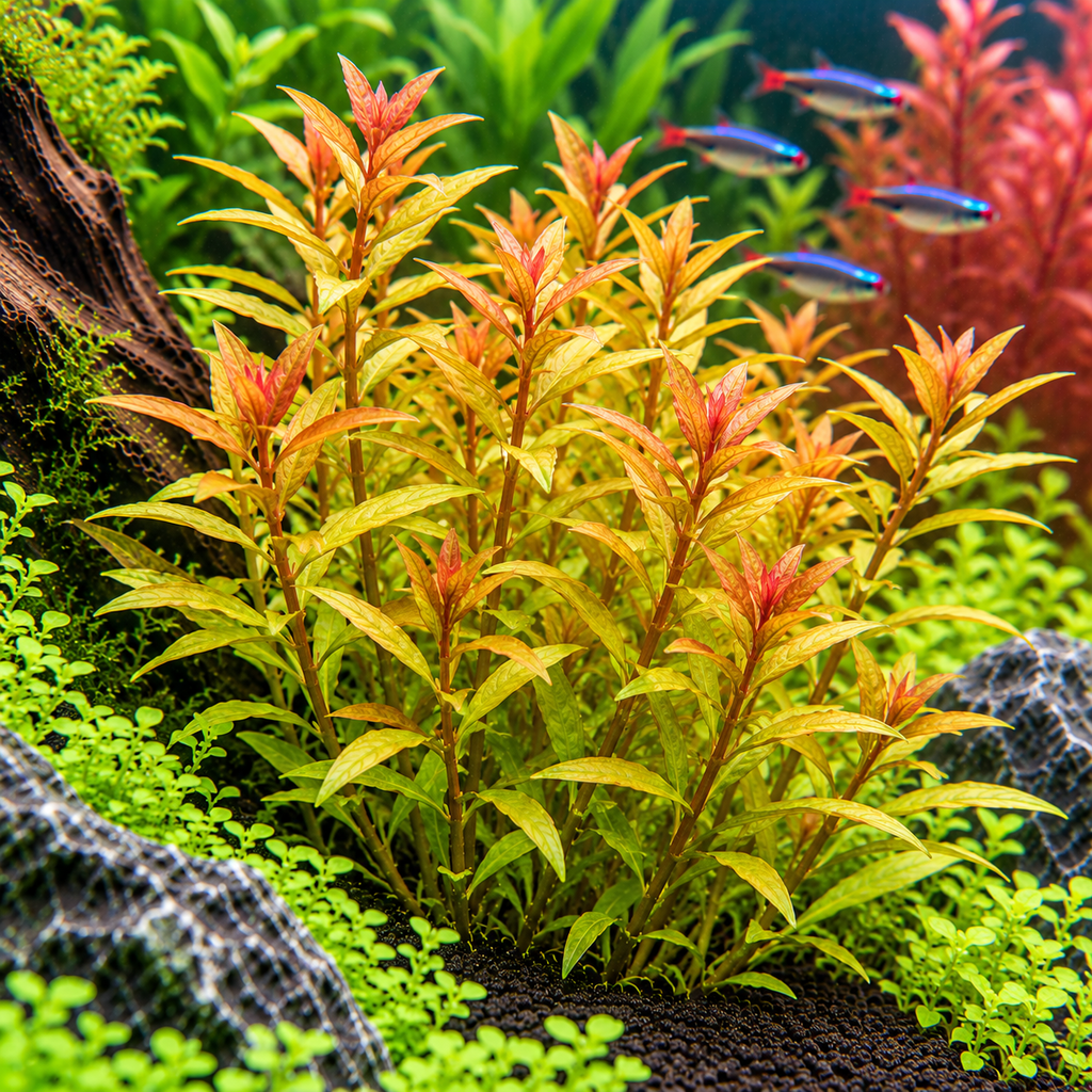 Ammannia pedicellata 'Gold' – gyllengul akvarieväxt