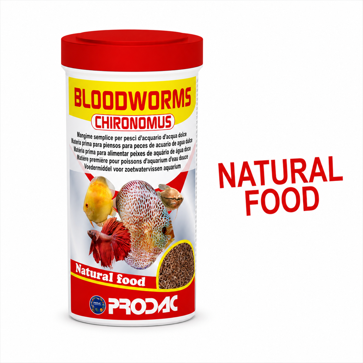 PRODAC Bloodworms Chironomus – frystorkade röda mygglarver för akvariefiskar