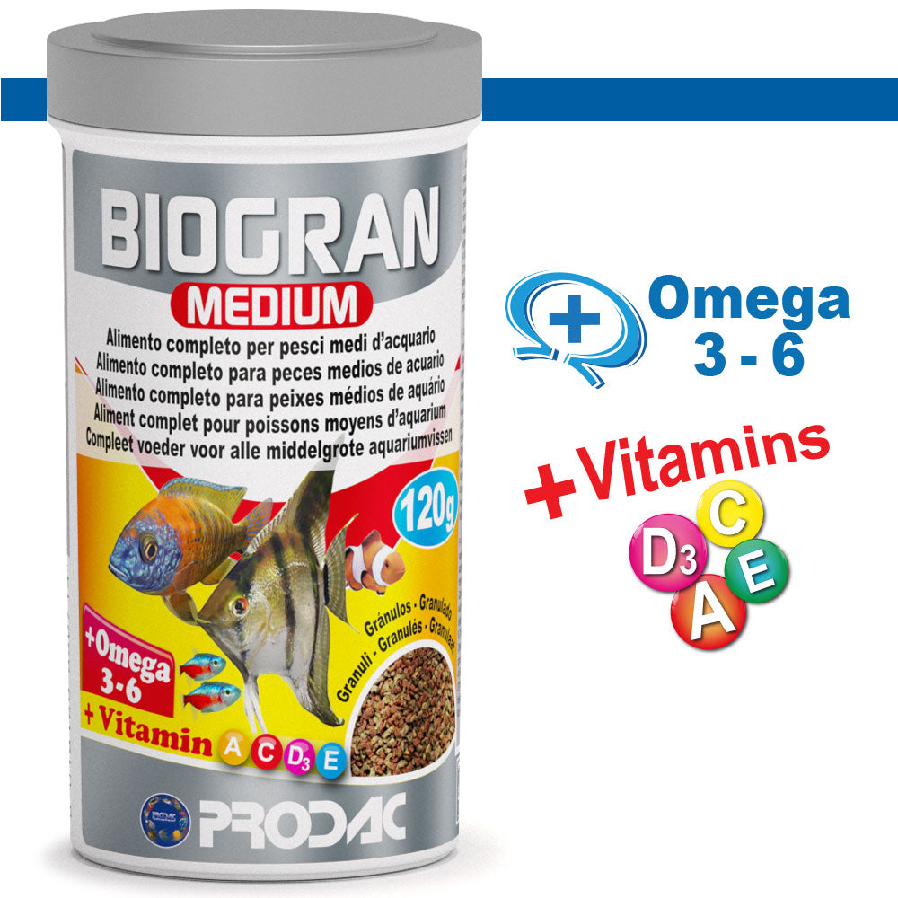 PRODAC Biogran Medium – Granulatfoder för medelstora akvariefiskar