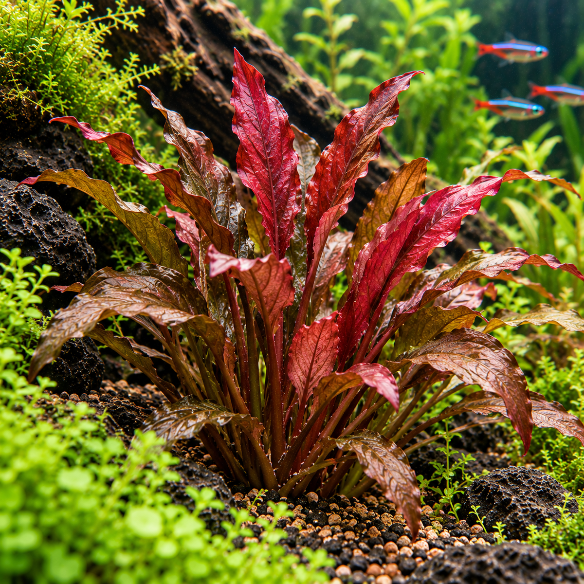 Cryptocoryne wendtii 'Rood' – rödbrun akvarieväxt