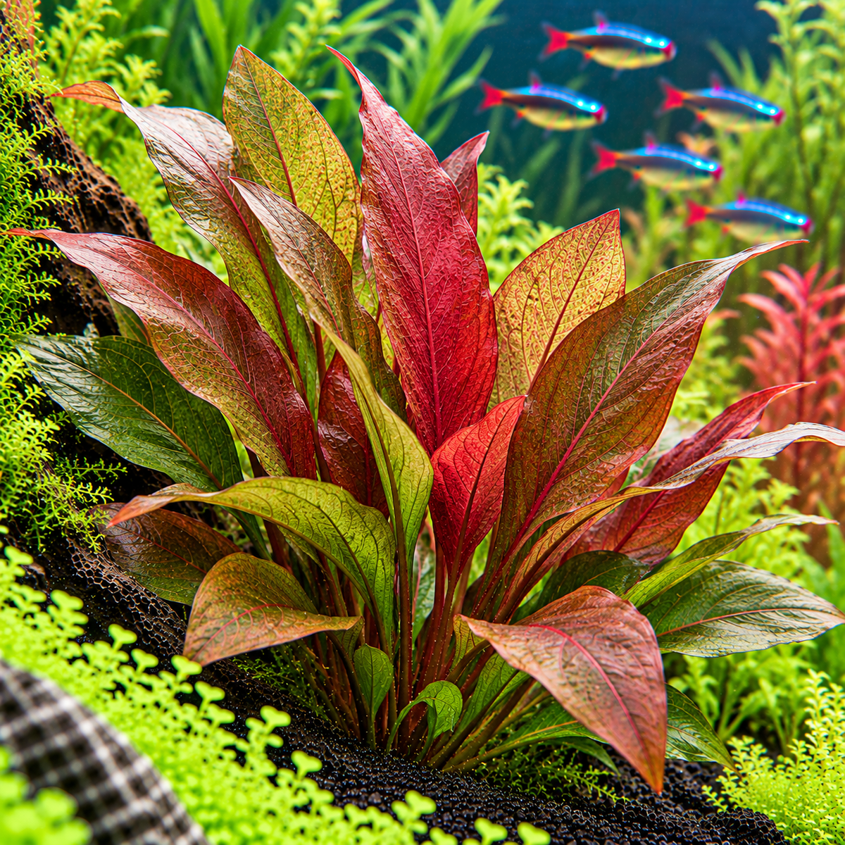 Echinodorus Red Diamond – röd svärdsplanta