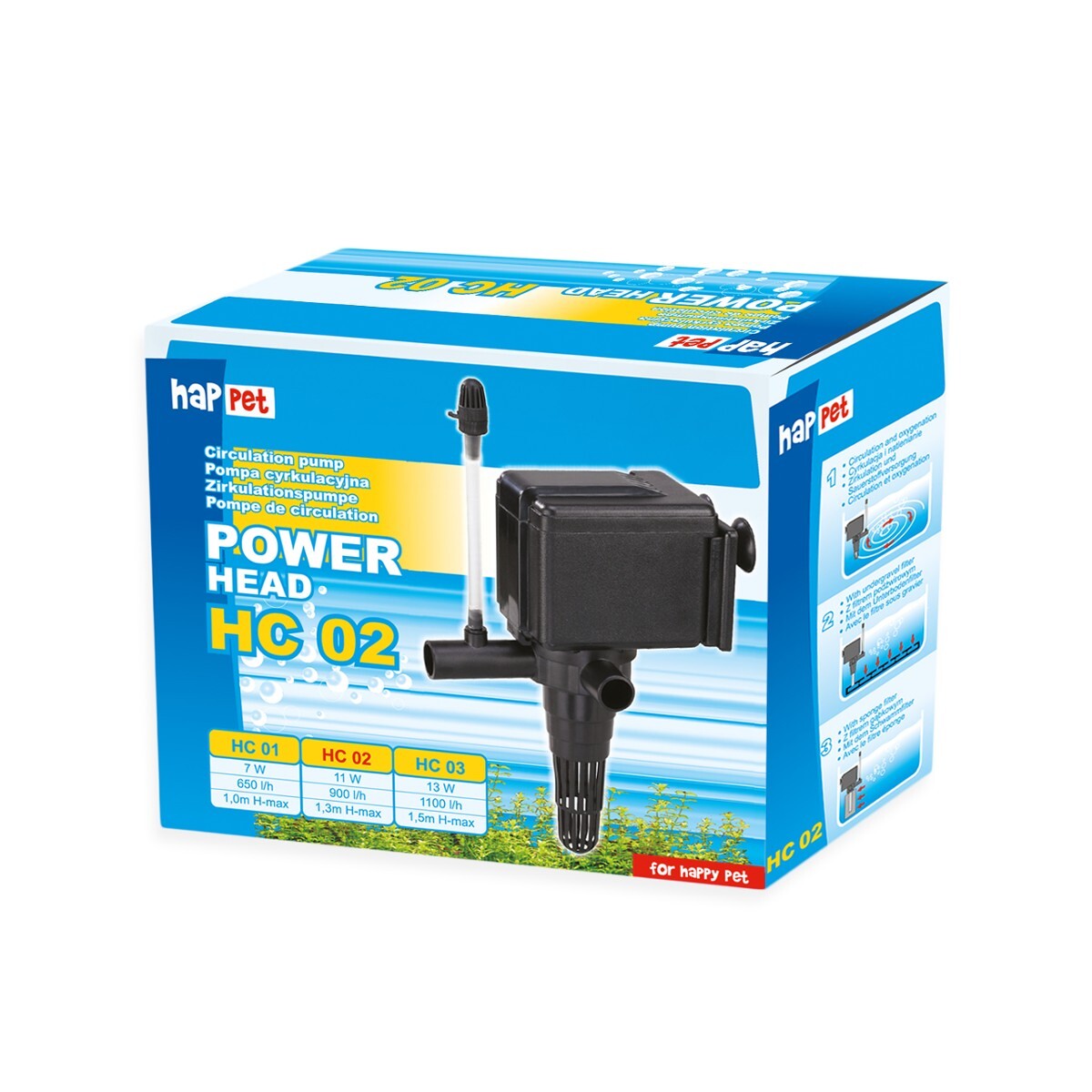 Happet Power Head HC02 – Cirkulationspump för akvarium