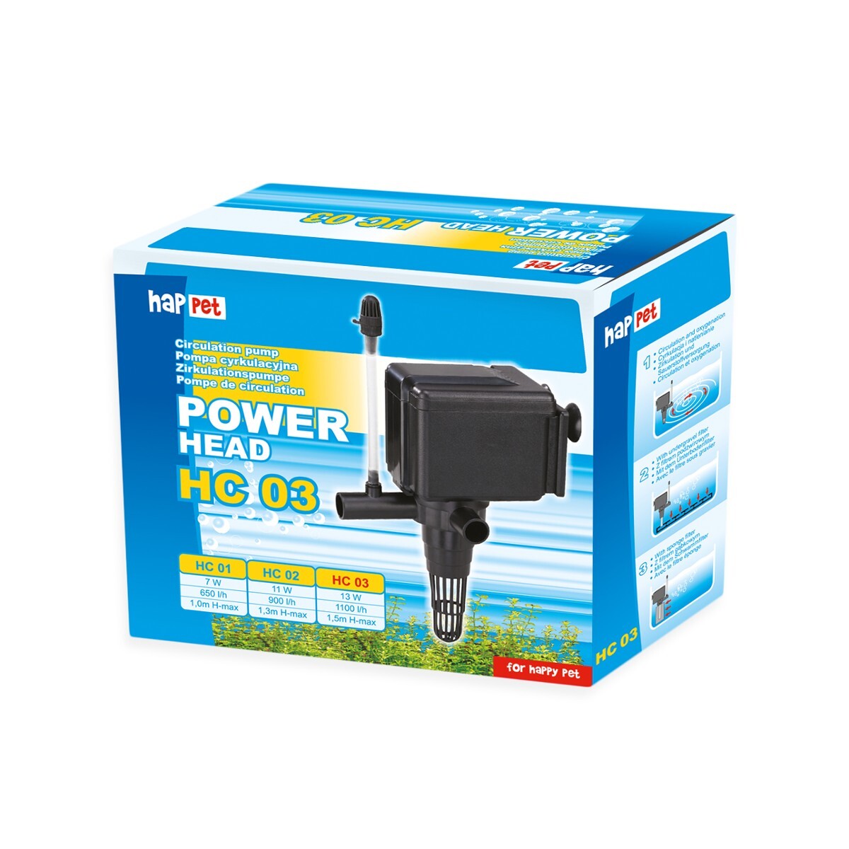 Happet Power Head HC03 – Cirkulationspump för akvarium