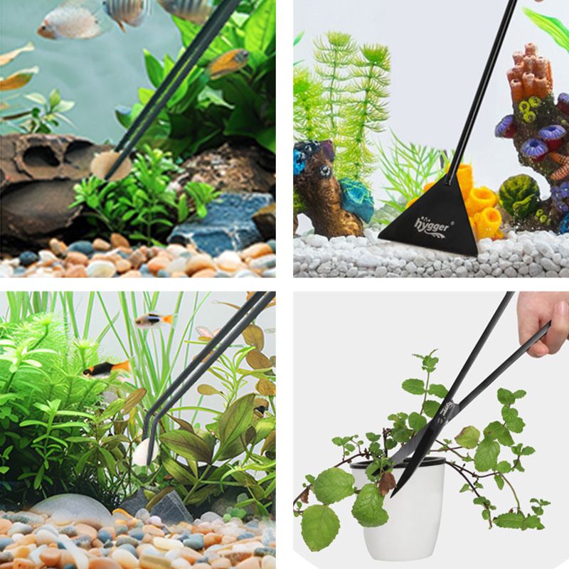 Hygger Aquascaping Verktygssats HG965 – Sax, Pincetter och Sandskrapa i Rostfritt Stål