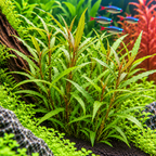 Hygrophila salicifolia – stor grön bakgrundsväxt