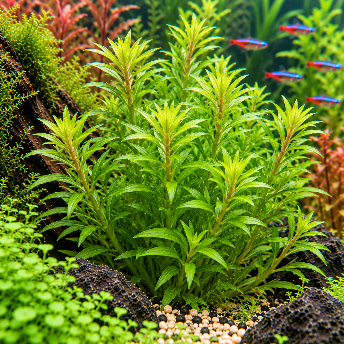Limnophila aromatica 'Groen' – grön akvarieväxt