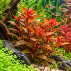Ludwigia 'Dark Orange' – orange och röd akvarieväxt