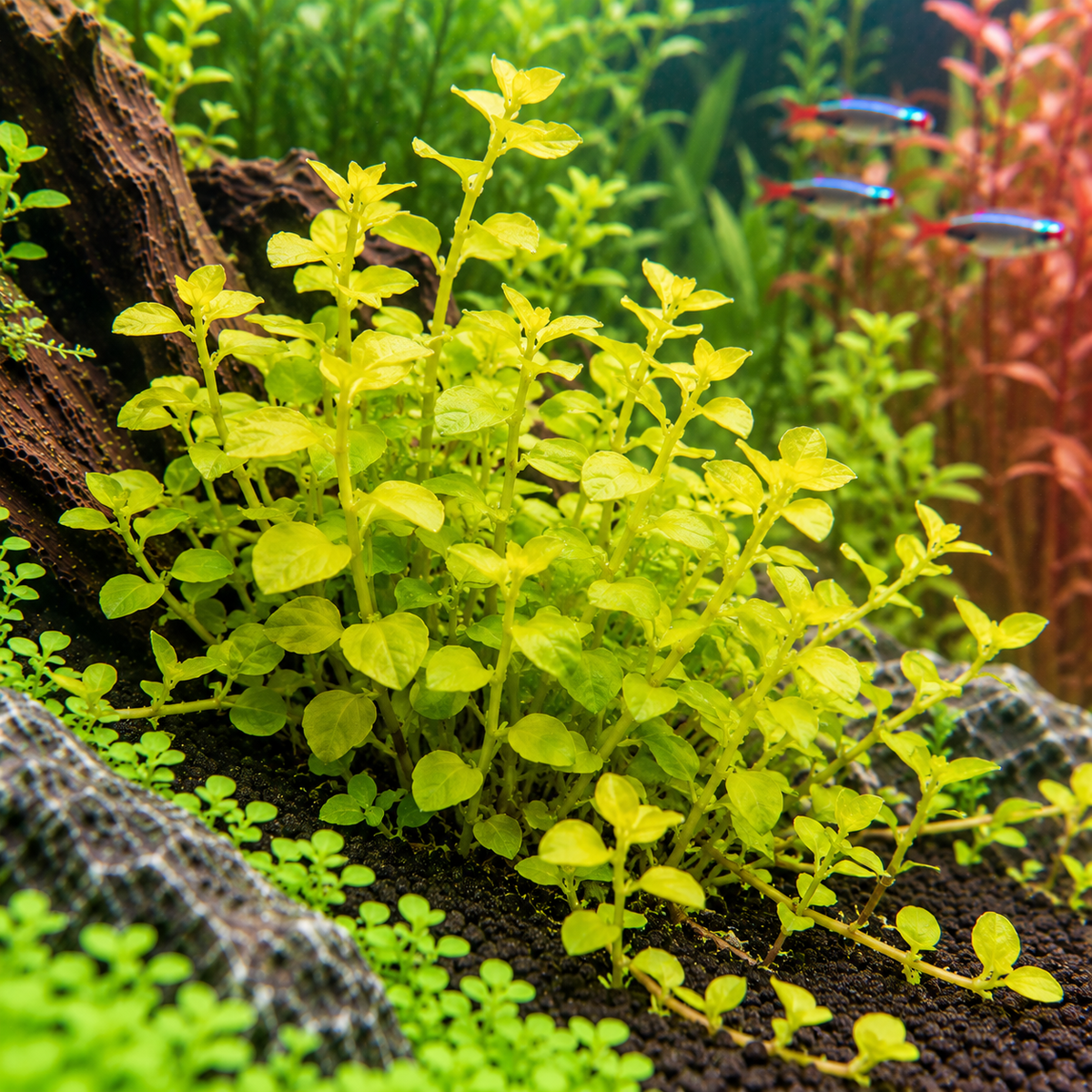 Lysimachia 'Aurea' – gul akvarieväxt