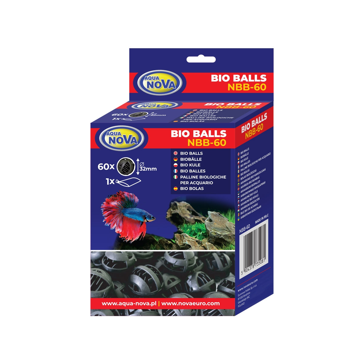 Aqua Nova Bio Balls NBB-60 – Biologiskt filtermedia