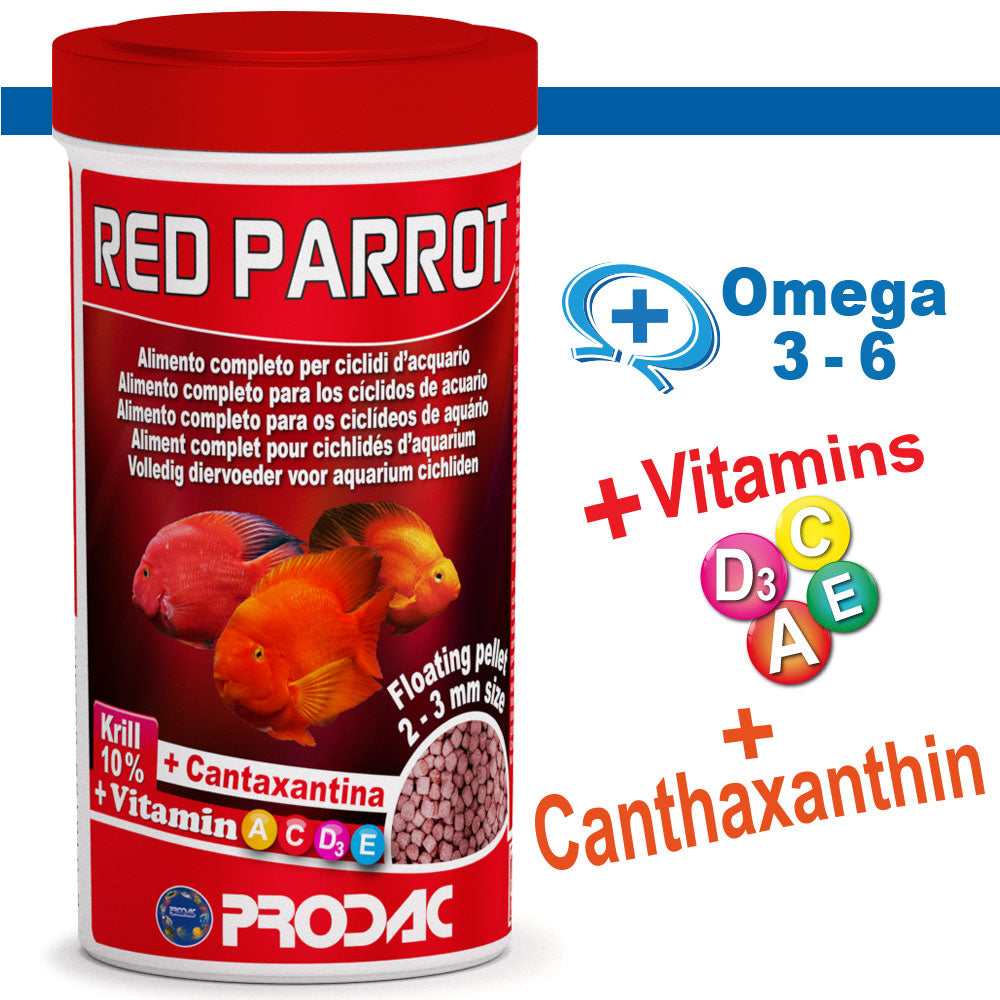 PRODAC Red Parrot – Pelletsfoder för ciklider