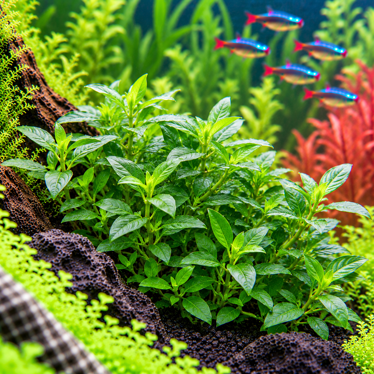 Staurogyne repens – låg akvarieväxt