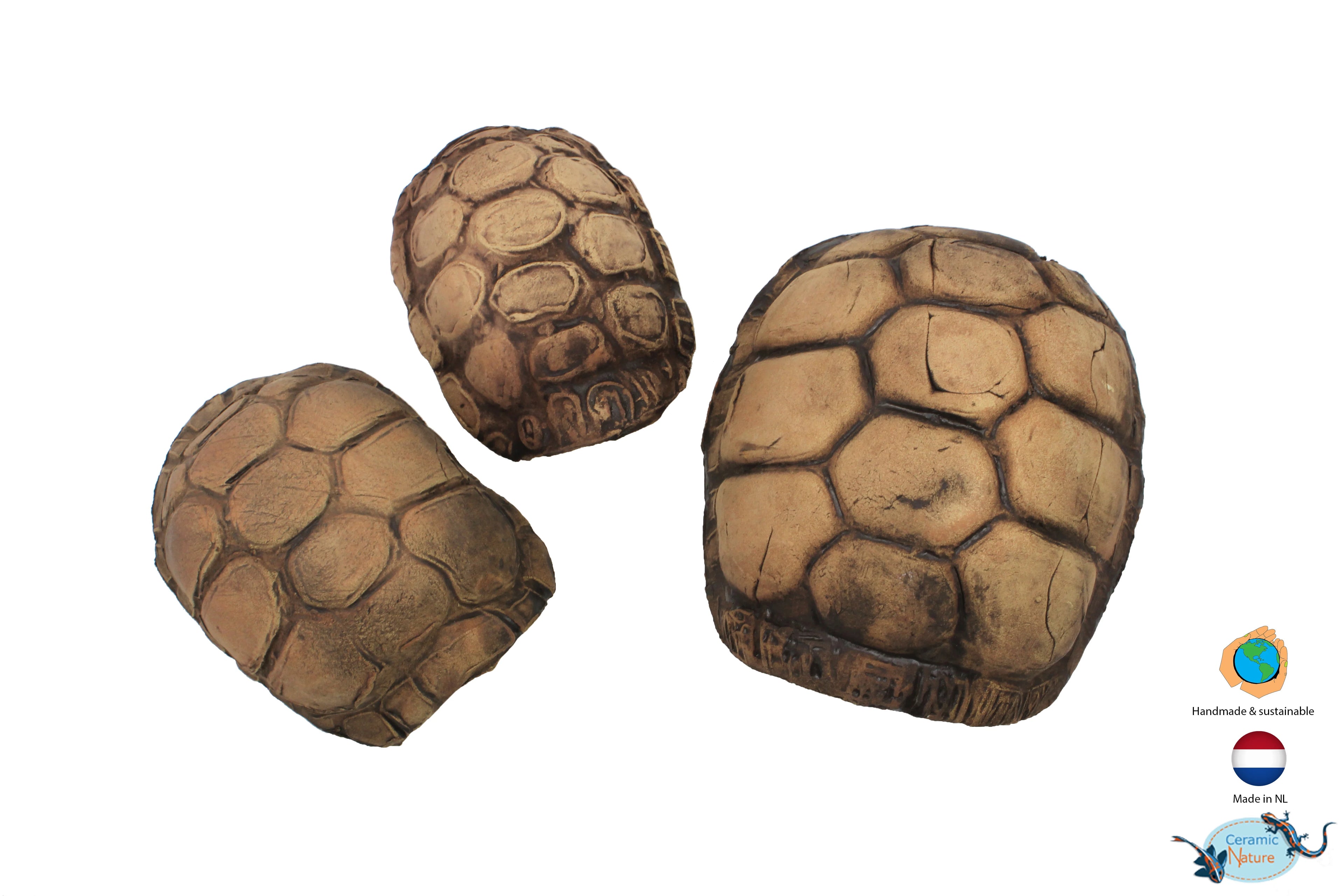 Ceramic Nature Turtle Cave – Handgjort gömställe i keramik för akvarium & terrarium
