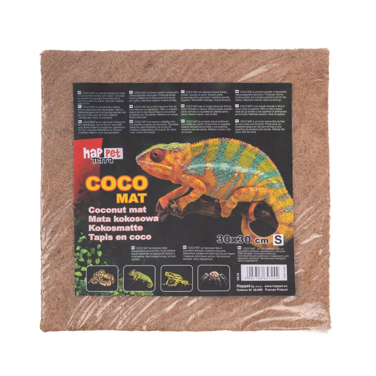 Kokosmatta 30 × 30 cm – skapa en naturlig och levande terrariebakgrund