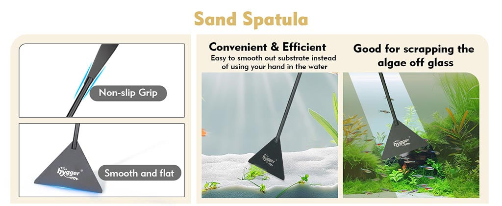 Hygger Aquascaping Verktygssats HG965 – Sax, Pincetter och Sandskrapa i Rostfritt Stål