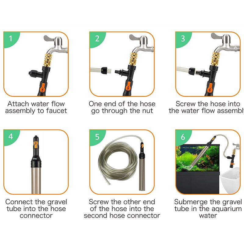 Hygger HG966 Water Change Kit – Vattenbytessystem & Grusrengörare för Akvarium