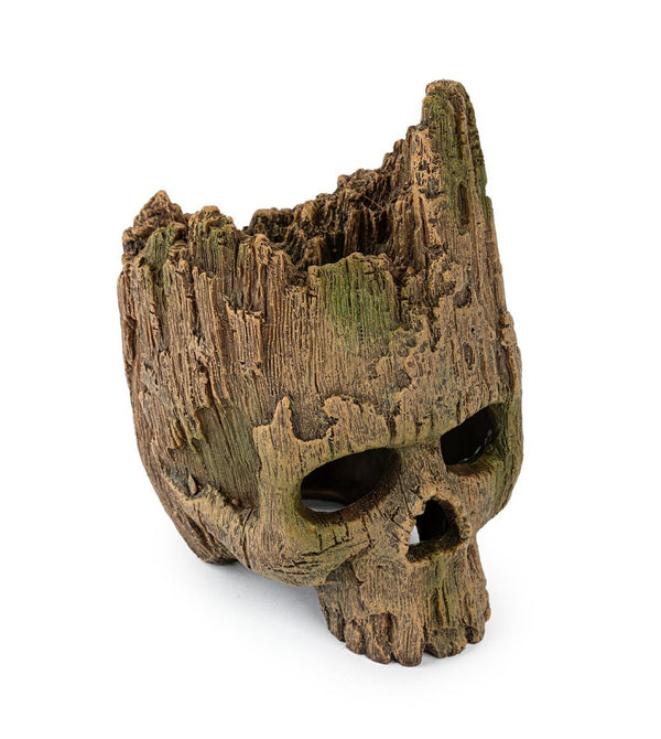 Wood Imitation Skull – Naturtrogen skalle för akvarium och terrarium